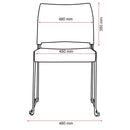 Buro Maxim Sled Base Cafe Chair Mesh Back Powdercoat Frame Black 545-3-3 - SuperOffice