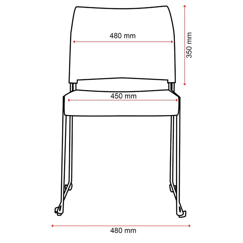 Buro Maxim Sled Base Cafe Chair Mesh Back Powdercoat Frame Black 545-3-3 - SuperOffice