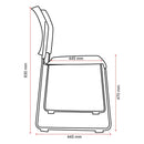 Buro Maxim Sled Base Cafe Chair Mesh Back Powdercoat Frame Black 545-3-3 - SuperOffice