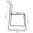 Buro Maxim Sled Base Cafe Chair Powdercoat Frame Black 520-3-3 - SuperOffice