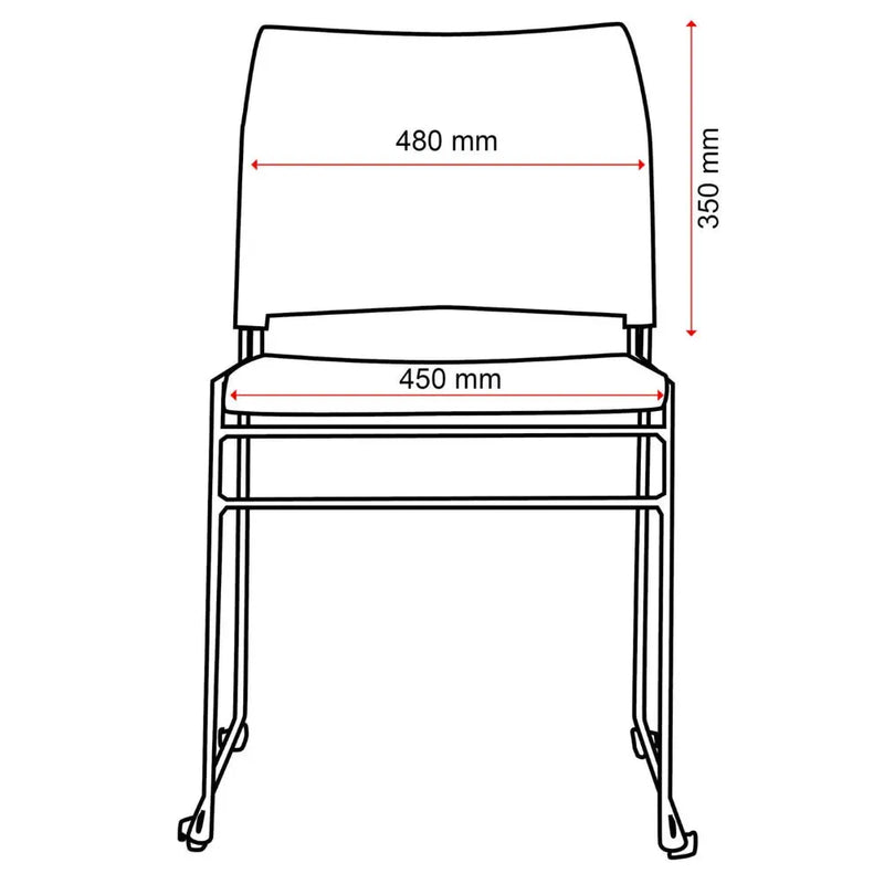 Buro Maxim Sled Base Cafe Chair Powdercoat Frame Black 520-3-3 - SuperOffice