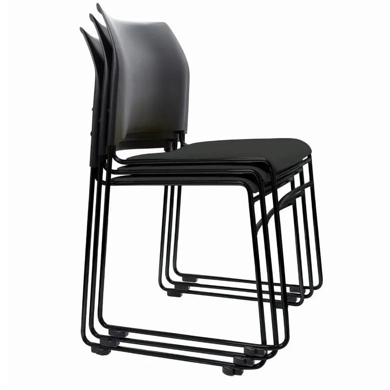 Buro Maxim Sled Base Cafe Chair Powdercoat Frame Black 520-3-3 - SuperOffice