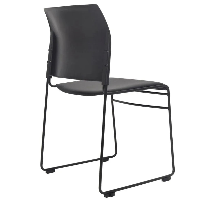 Buro Maxim Sled Base Cafe Chair Powdercoat Frame Black 520-3-3 - SuperOffice