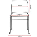 Buro Maxim Sled Base Cafe Chair Silver Powdercoat Frame Black 520-RS-3 - SuperOffice