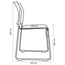 Buro Maxim Sled Base Cafe Chair Silver Powdercoat Frame Black 520-RS-3 - SuperOffice