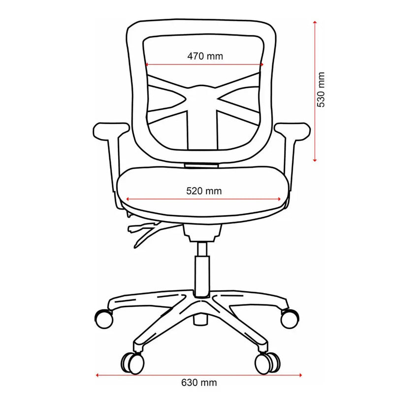 Buro Metro Ergonomic Office Chair Seat Slide Nylon Base with Arms Black 202A-N-M3-SS - SuperOffice