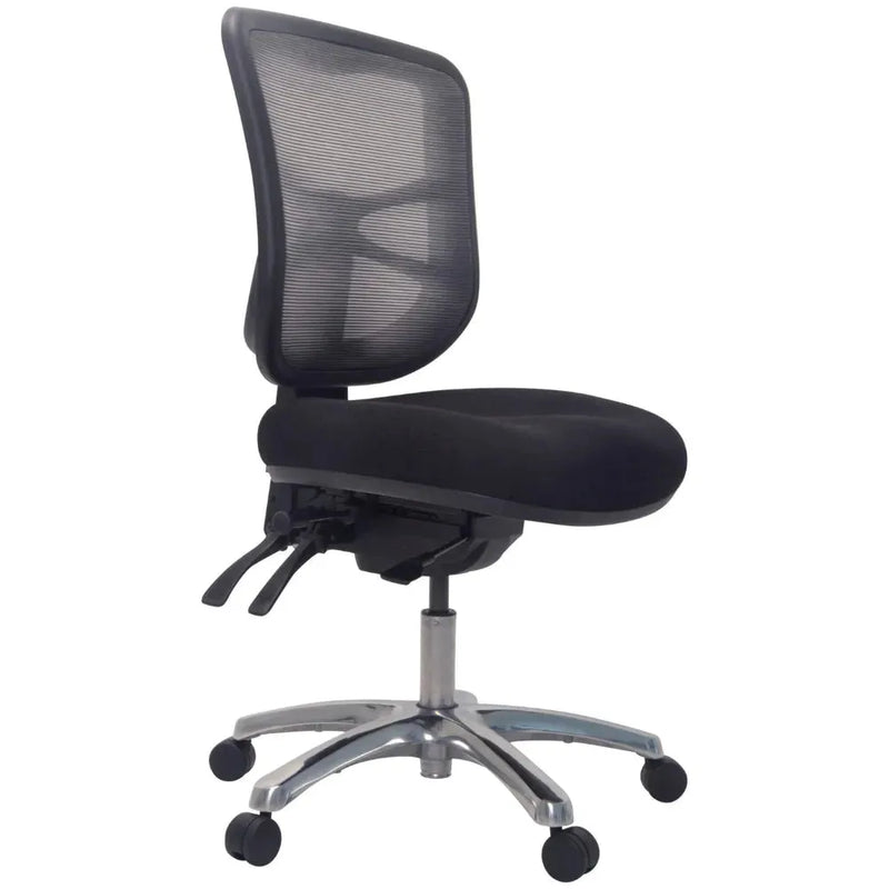 Buro Metro Ergonomic Office Chair Seat Slide Polished Aluminium Base Black 202-M3-SS - SuperOffice