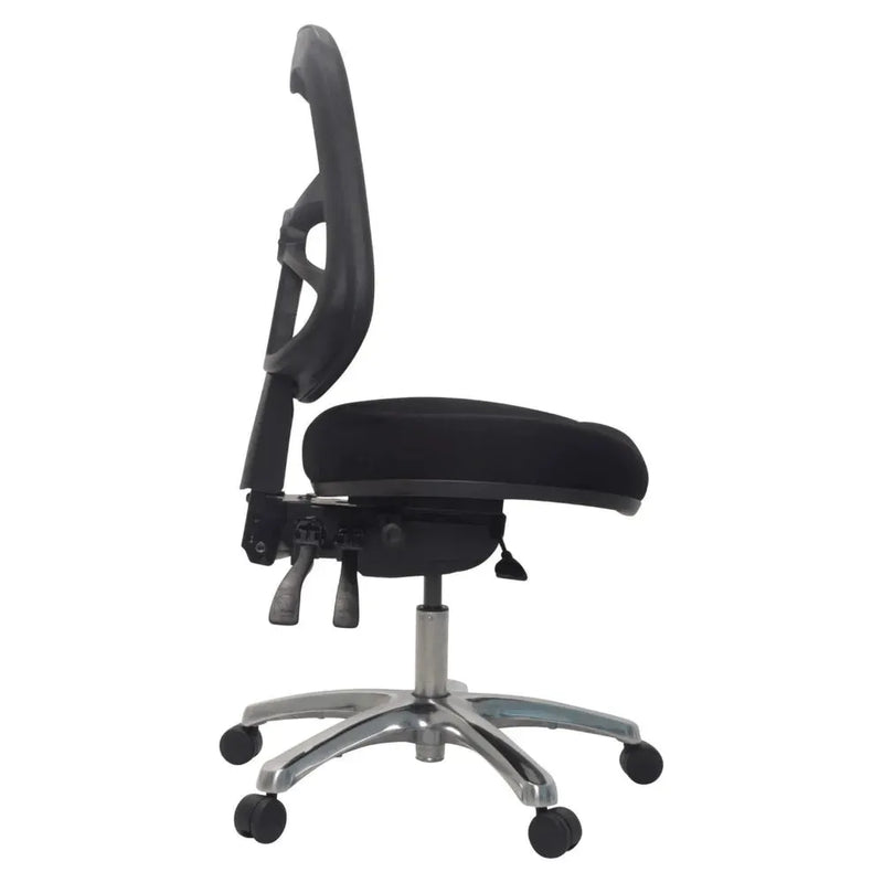 Buro Metro Ergonomic Office Chair Seat Slide Polished Aluminium Base Black 202-M3-SS - SuperOffice