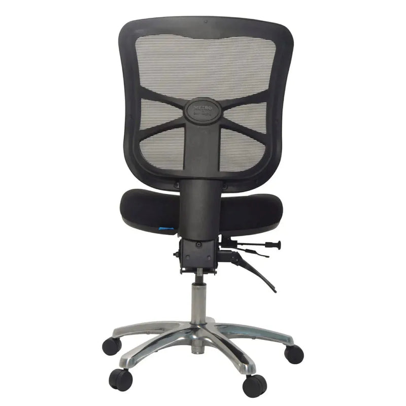 Buro Metro Ergonomic Office Chair Seat Slide Polished Aluminium Base Black 202-M3-SS - SuperOffice