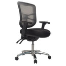 Buro Metro Ergonomic Office Chair Seat Slide Polished Aluminium Base with Arms Black 202A-M3-SS - SuperOffice