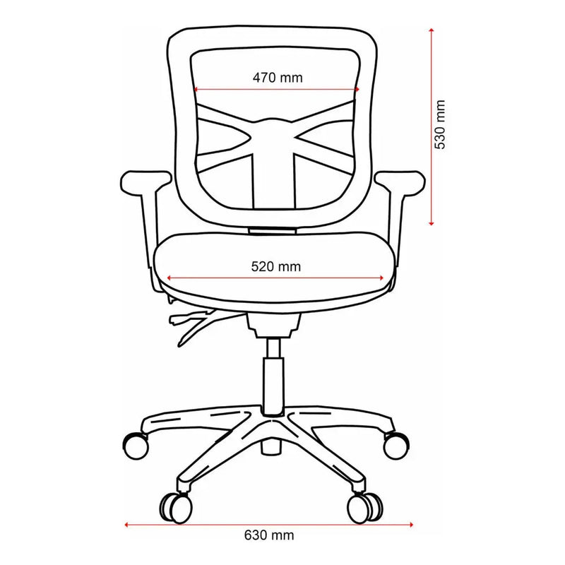 Buro Metro Ergonomic Office Chair Seat Slide Polished Aluminium Base with Arms Black 202A-M3-SS - SuperOffice