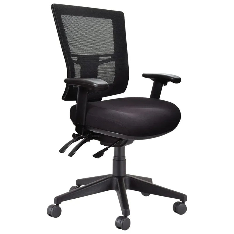 Buro Metro II Ergonomic Chair Mesh Seat Slide Nylon Base with Arms Black 222A-N-153-SS - SuperOffice
