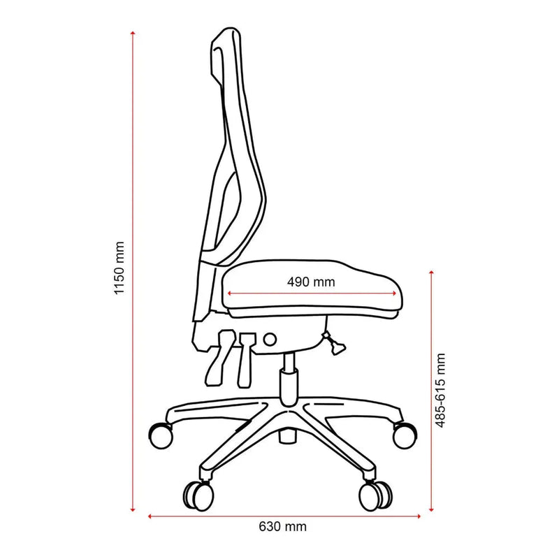 Buro Metro II Ergonomic Office Chair High Back Mesh Seat Slide Nylon Base Black 224-N-153-SS - SuperOffice
