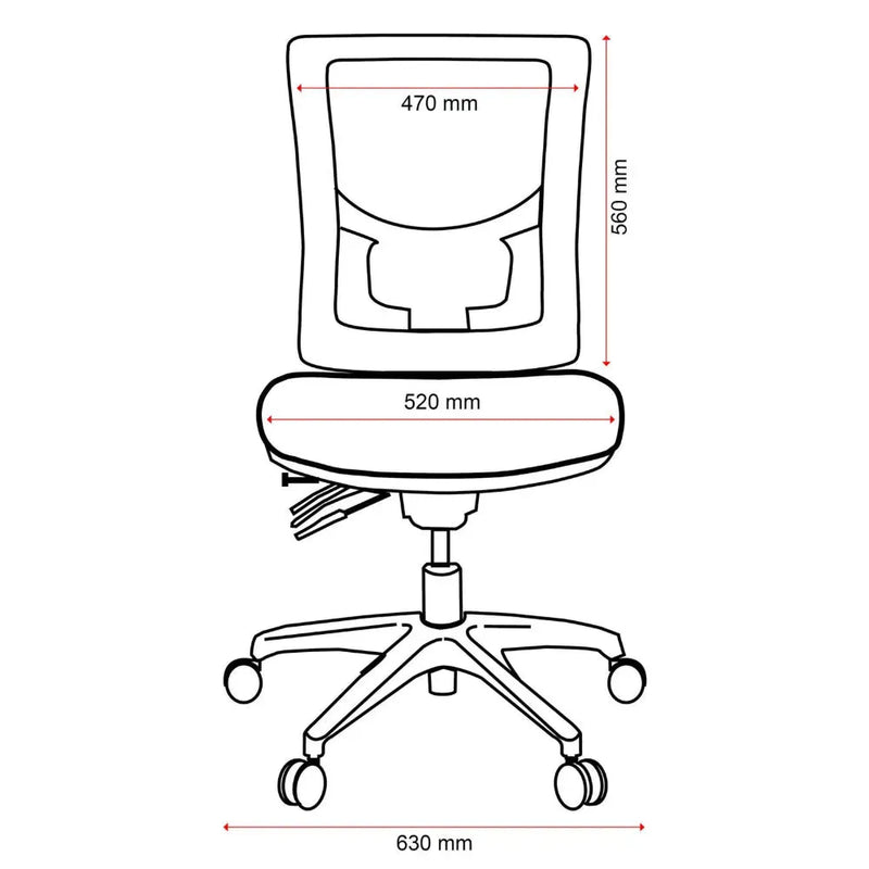 Buro Metro II Ergonomic Office Chair High Back Mesh Seat Slide Nylon Base with Arms Black 224A-N-153-SS - SuperOffice