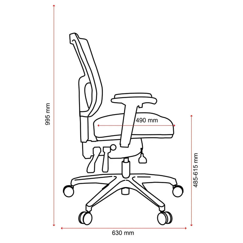 Buro Metro II Ergonomic Office Chair Mesh Seat Slide Nylon Base Black 222-N-153-SS - SuperOffice