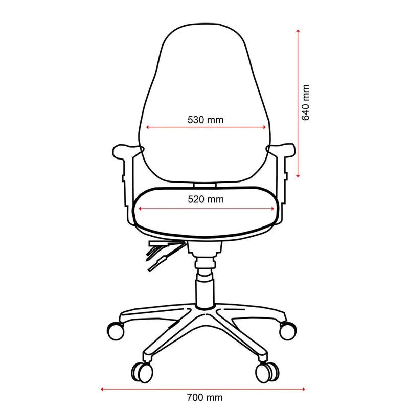 Buro Persona Office Chair Ergonomic Fabric with Arms Black 128-63 - SuperOffice