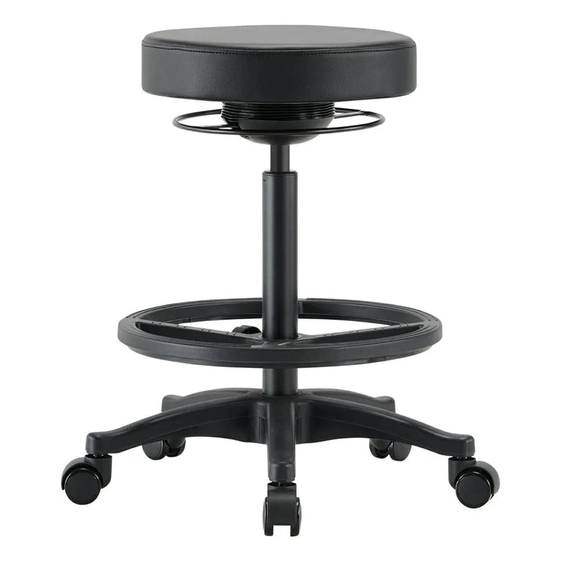 Buro Polo Drafting Stool Adjustable Vinyl with Foot Ring Black 142-PU3-AT - SuperOffice