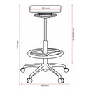 Buro Polo Drafting Stool Adjustable Vinyl with Foot Ring Black 142-PU3-AT - SuperOffice