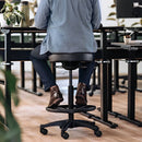 Buro Polo Drafting Stool Adjustable Vinyl with Foot Ring Black 142-PU3-AT - SuperOffice