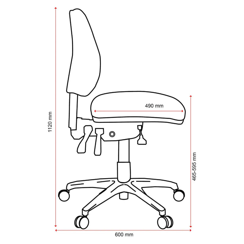 Buro Roma 3 Office Chair Lever Mid Back With Seat Slide Black 719-63-SS - SuperOffice