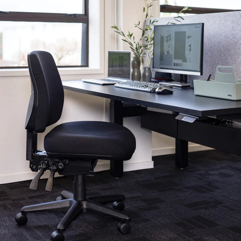 Buro Roma 3 Office Chair Lever Mid Back With Seat Slide Black 719-63-SS - SuperOffice