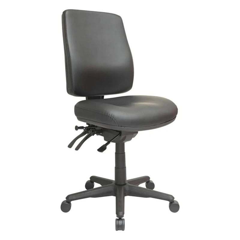 Buro Roma Office Chair 3 Lever High Back Dillon PU Seat Slide Vinyl Black 717-PU13-SS - SuperOffice