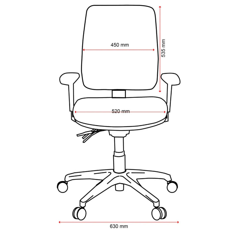 Buro Roma Office Chair 3 Lever High Back Dillon PU Seat Slide Vinyl Black 717-PU13-SS - SuperOffice