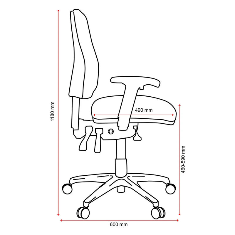 Buro Roma Office Chair 3 Lever High Back Dillon PU Seat Slide Vinyl Black 717-PU13-SS - SuperOffice