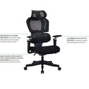 Buro x PowerA Sentinel Gaming Chair Ergonomic Breathable Mesh 5D Armrests Headrest 156-M3-1 - SuperOffice