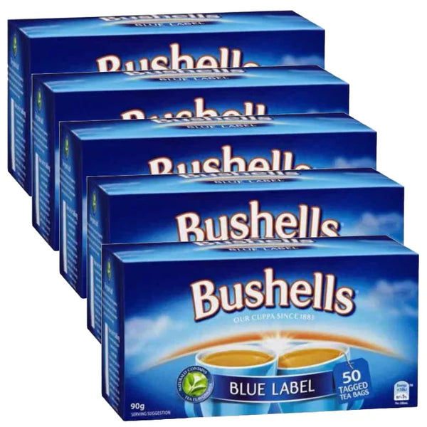 Bushells Blue Label 50 Tea Bags 90g Pack 5 Bulk Carton 21331 - SuperOffice