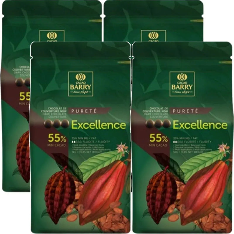 Cacao Barry Dark Excellence Couverture 55% Pistols 5kg 4 Pack Bulk CHDR55EXEL2BU77 - SuperOffice