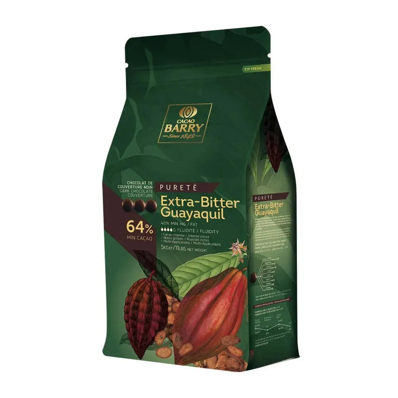 Cacao Barry Dark Extra Bitter Guayaquil 64% 5kg 4 Pack Bulk CHDP64EBPU2BU77 - SuperOffice