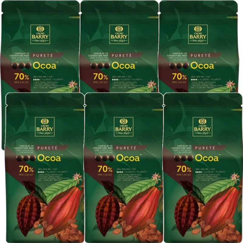 Cacao Barry Ocoa Dark Couverture 70% Pistols 1kg 6 Pack Bulk CHDN70OCOA2BU73 - SuperOffice