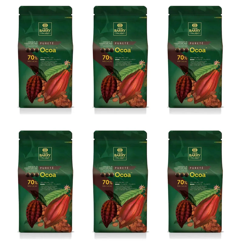 Cacao Barry Ocoa Dark Couverture 70% Pistols 1kg 6 Pack Bulk CHDN70OCOA2BU73 - SuperOffice