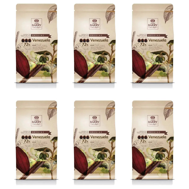 Cacao Barry Origin Venezuela Couverture 72% Pistols 1kg 6 Pack Bulk CHDP72VEN2BU73 - SuperOffice
