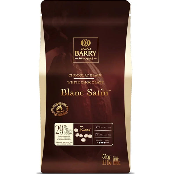 Cacao Barry White Blanc Satin Couverture White Chocolate 30% Pistols 5kg Bag CHWQ29SATI2BU77 - SuperOffice