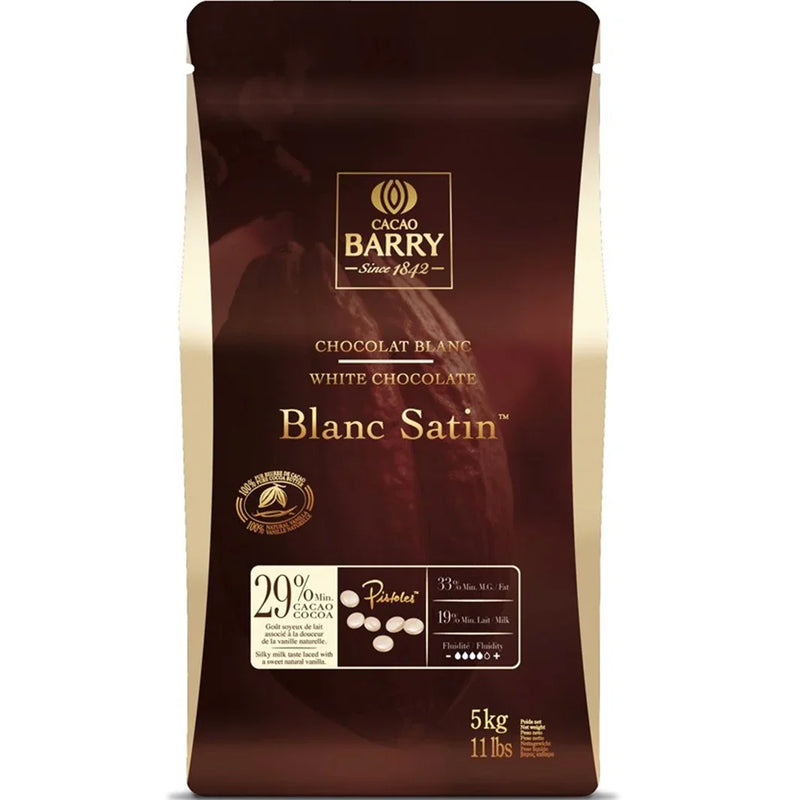 Cacao Barry White Blanc Satin Couverture White Chocolate 30% Pistols 5kg Bag CHWQ29SATI2BU77 - SuperOffice