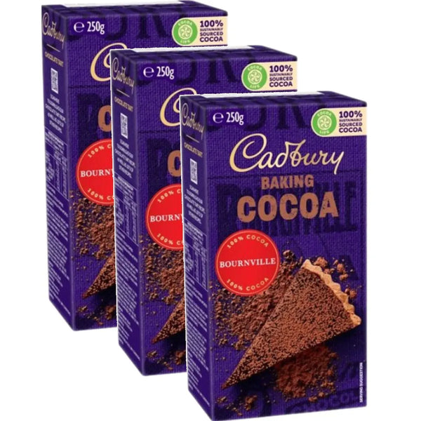 Cadbury Bournville Baking Cocoa Cakes 250gm 3 Pack 10102 (3 Pack) - SuperOffice