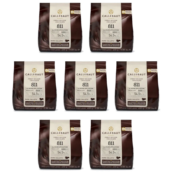 Callebaut Dark Bittersweet Chocolate Callets 54.5% 400g 7 Pack 811E0D94 - SuperOffice