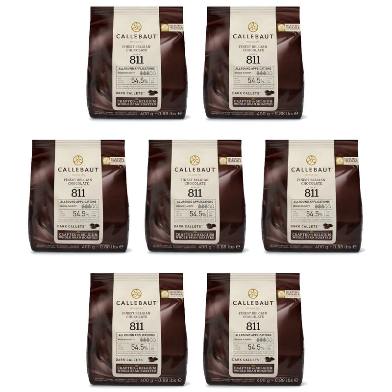 Callebaut Dark Bittersweet Chocolate Callets 54.5% 400g 7 Pack 811E0D94 - SuperOffice