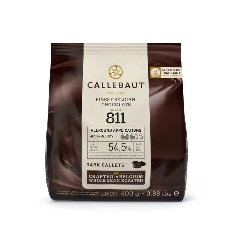 Callebaut Dark Bittersweet Chocolate Callets 54.5% 400g 7 Pack 811E0D94 - SuperOffice