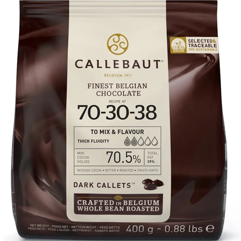 Callebaut Dark Chocolate Callets Bittersweet 70-30-38 400g 7 Pack 703038E0D94 - SuperOffice