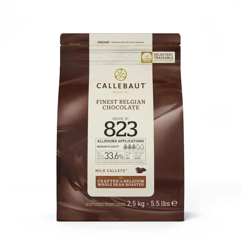 Callebaut Milk Chocolate Couverture Callets 2.5kg Bag 8232BU76 - SuperOffice