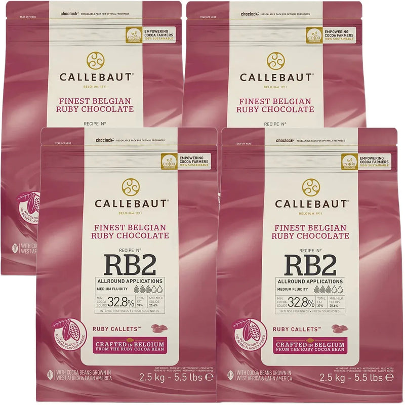 Callebaut Ruby Chocolate Callets RB2 2.5kg 4 Pack CHRQ37RB22BU75 - SuperOffice
