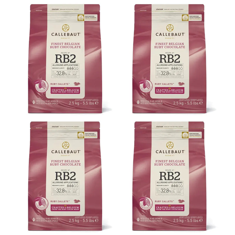 Callebaut Ruby Chocolate Callets RB2 2.5kg 4 Pack CHRQ37RB22BU75 - SuperOffice