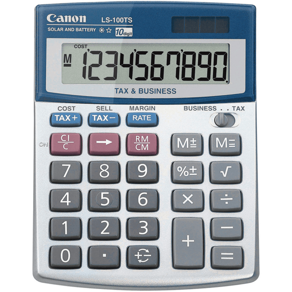 Canon Desktop Calculator LS100TS 10 Digit Solar Battery LS-100TS LS100TS - SuperOffice