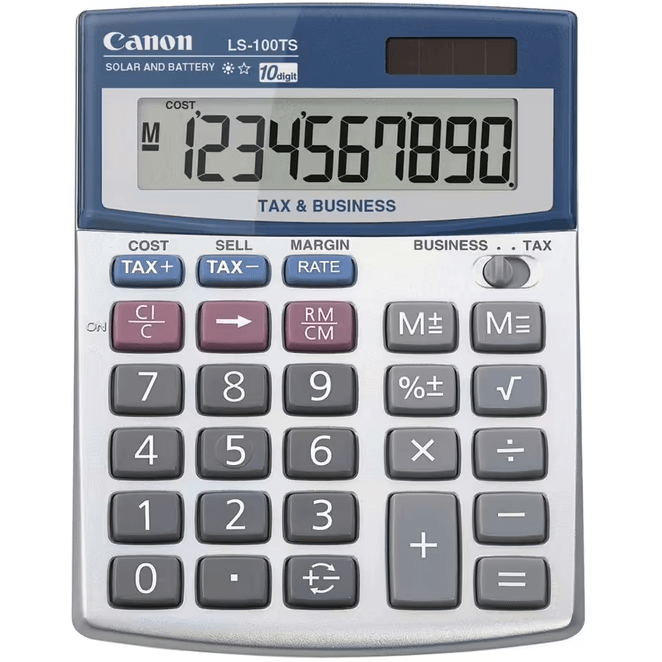Canon Desktop Calculator LS100TS 10 Digit Solar Battery LS-100TS LS100TS - SuperOffice