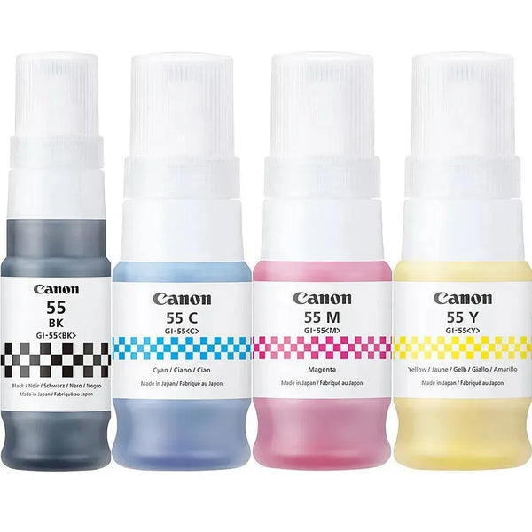 Canon GI-55 Ink Bottle Set Black/Cyan/Magenta/Yellow GX1060 GX2060 GI-55 (Set) - SuperOffice