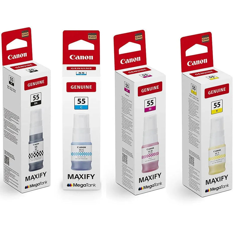 Canon GI-55 Ink Bottle Set Black/Cyan/Magenta/Yellow GX1060 GX2060 GI-55 (Set) - SuperOffice