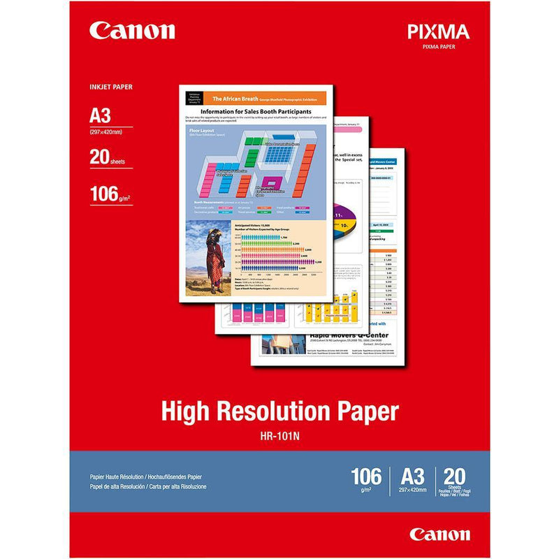 Canon HR-101 High Resolution Photo Paper A3 White 20 Sheets Pack 5 HR-101NA3II (5 Pack) - SuperOffice